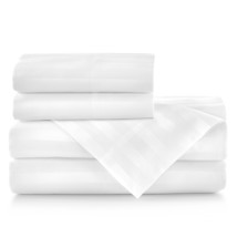 Peacock Alley Duet White Cotton King Sheet Set - £267.01 GBP