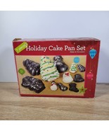 Holiday Cake Pans 7 Piece Set Santa Snowman Christmas Holidays - £9.71 GBP