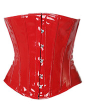 Sexy Fetish Underbust Full Steel Bone Heavy Lacing Bustier Red PVC Vinyl Corset - £32.86 GBP+