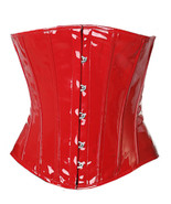 Sexy Fetish Underbust Full Steel Bone Heavy Lacing Bustier Red PVC Vinyl... - $42.60+