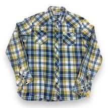 True Religion Western Plaid Shirt Men’s Pearl Snap Horseshoe Logo Pocket... - $29.21