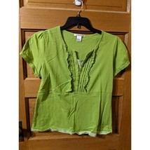 Reference Point Size L Top Shirt Lime Green Short Sleeve Womens - £9.77 GBP