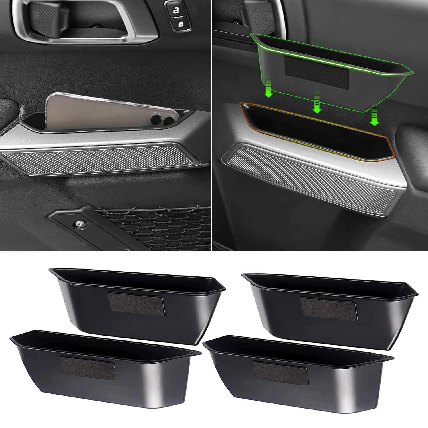 Car Door Armrest Storage Box Front Rear Door Handle Organizer for Ford Bronco - £14.23 GBP+