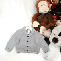 CARTER&#39;S BABY Infant Cardigan Sweater, &quot;BABY BOY&quot; (Size 6M) GRAY ~ NEW W... - £18.94 GBP