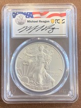 2021 S- American Silver Eagle- FDOI- Emergency Issue- PCGS- MS70 - Reagan Signed - £159.50 GBP