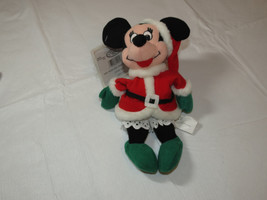 The Disney Store  Mini Bean Bag Santa Minnie 7" Christmas Pre owned - $15.43