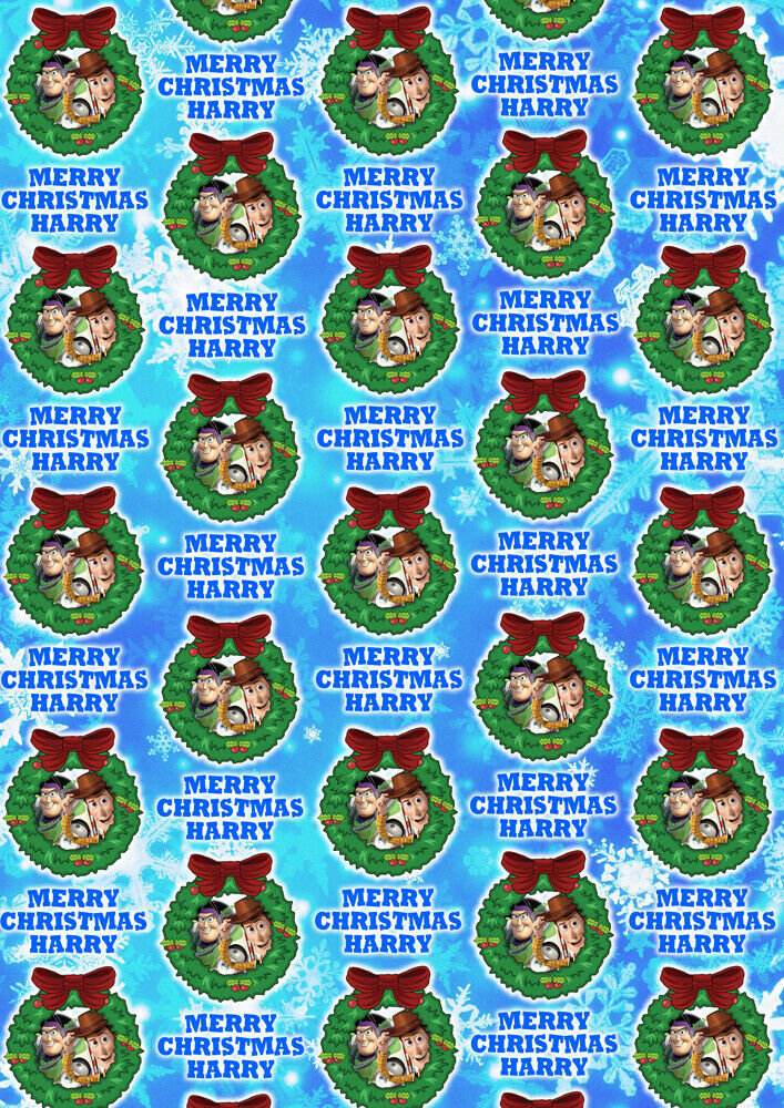 BUZZ AND WOODY Personalised Christmas Gift Wrap - Toy Story Wrapping Paper - $5.42
