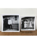 Pair 2 Vtg Black White 1959 Family Prom American Suburbs Snapshots Photo... - £39.04 GBP