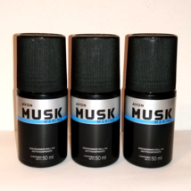 3 Avon MUSK MARINE Roll-on Anti-perspirant Deodorant For Men 3 Pack - £8.94 GBP