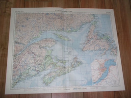 1957 Vintage Map Of Maritimes Nova Scotia Newfoundland Canada Scale 1:2,500,000 - £26.69 GBP