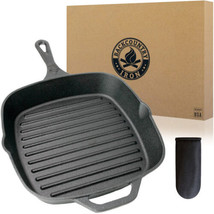 10.5 Inch Square Grill Pan Medium Pre-Seasoned Cast Iron - £128.00 GBP