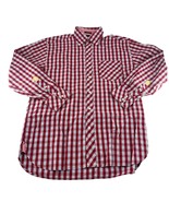 Tommy Hilfiger Shirt Men Medium Red Blue Plaid Button Up Long Sleeve Car... - $19.51 CAD