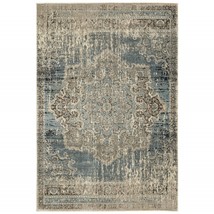 HomeRoots 388736 5 x 8 ft. Blue &amp; Ivory Medallion Area Rug - £233.68 GBP