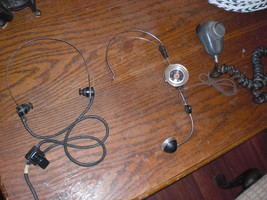 Mix Lot of Vintage WWII era Radio Ham Radio Headphones Microphone Wires ... - $49.50