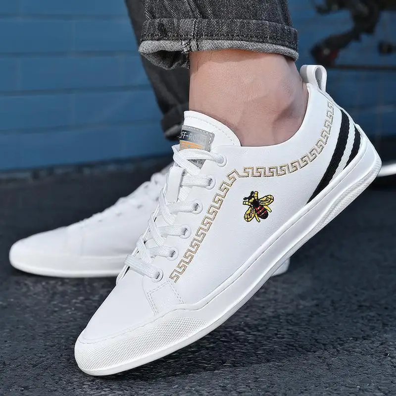 Best Sneakers New Men Large hide White Shoes Lazy Casual  Versatile Men  Anti Sl - $87.57