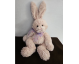 Gund Bunny Rabbit 42693 Plush Stuffed Animal Light Tan Purple Bow Shaggy - $34.63