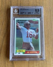 1981 Topps #216 Joe Montana RC BGS 8.5 NM-MT+ Football Card Rookie Card - £517.78 GBP