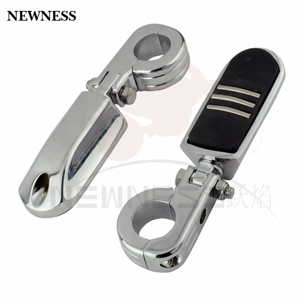 Chrome Motorcycle 1-1/4&quot; 1.25 &quot;32mm highway Crash Bar Footrest Pedal Foot Pegs F - £205.68 GBP