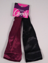 1 pack of 2 GOODY Silky Headwraps - BLACK - Burgundy #16753 - £7.84 GBP