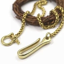 Solid Brass Wheat Chain With Hook And U-lock Clasp With Screw - $39.60
