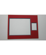 Photo Mat 11x14 for 8x10 photo and card red with blue liner CUSTOM 3x5 c... - £8.01 GBP