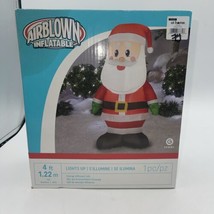 Gemmy Airblown Inflatable Santa Claus 4 ft Lights Up Christmas Decoration Tested - £18.50 GBP