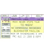 Vintage Ted Nugent Ticket Stub August 13 1999 Charlotte North Carolina - £19.60 GBP