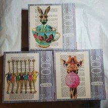 3 Coco de Paris 300 Piece Puzzle Giraffe Bubblegum, Ostrich Swimsuit, Rabbit Cup - £34.18 GBP