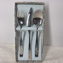 3 Piece Toddler Baby Flatware Set Rose Vine John Mason Stainless Fork Sp... - $14.84