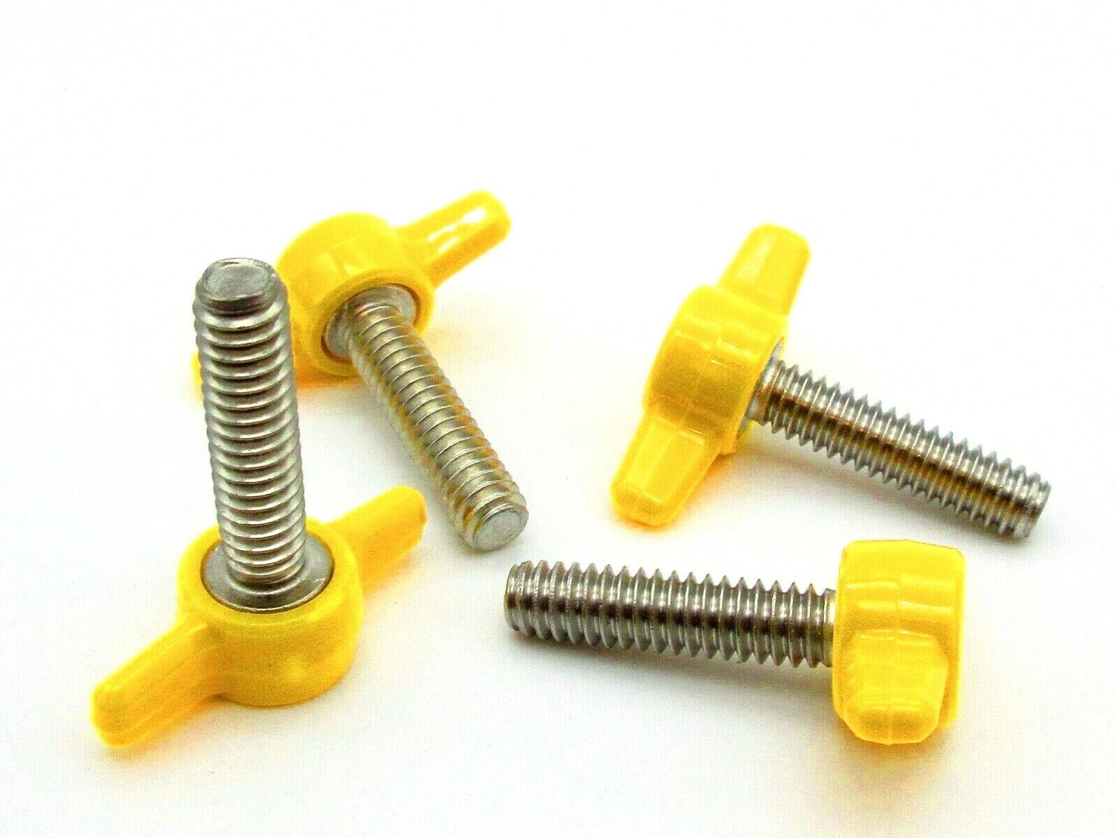 Primary image for 6mm x 16mm Thumb Screws Wing Knob Yellow Delrin Head 818 SS  200 per package