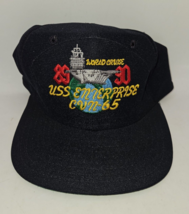 USS ENTERPRISE CVN-65 US NAVY SHIP HAT WORLD CRUISE 89 90 black snapback... - $14.50