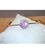 Artisan Gilt Sterling 3 Bezel Set Square Cushion Cut Amethyst Bangle Bra... - $953.53 MXN