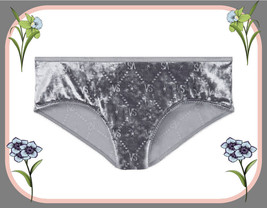 L Black Pearl Gray All Velvet Rare Victorias Secret Logo Vs Star Hiphugger Panty - £9.77 GBP