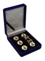 Past Master F&amp;AM No Square Masonic Button Covers Tux Set - £35.96 GBP