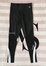 Victoria&#39;s Secret Pink Dark Gray Black White Cotton Colorblock Leggings ... - £51.95 GBP