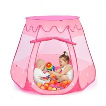 Pink Portable Kid Play House Play Tent with 100 Balls - Color: Pink - £49.78 GBP