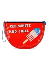 No Boundaries Women&#39;s Half Moon Jelly Zip Pouch Wristlet Red White &amp; Chill NEW - £9.27 GBP