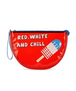 No Boundaries Women&#39;s Half Moon Jelly Zip Pouch Wristlet Red White &amp; Chi... - £9.07 GBP