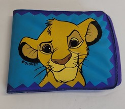 Vintage The Lion King Disney Wallet Billfold Simba Blue 90s Vinyl - $19.79