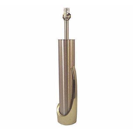 Mid-Century Laurel Lamp, Two Tone Brushed Steel Brass Cylindrical Table ... - $650.00
