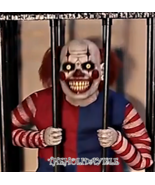 ANIMATED CAGED EVIL CLOWN WALK AROUND COSTUME ADD ON HALLOWEEN PROP WATC... - $212.33 CAD