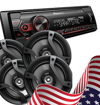 NEW Pioneer Package of 1-DIN Media Car Stereo Receiver &amp; 4X 6.5&quot; Speakers - $224.19