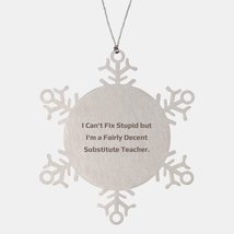 I Can&#39;t Fix Stupid but I&#39;m a Fairly Decent. Snowflake Ornament, Substitute Teach - £19.60 GBP