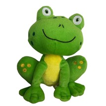 Walmart Green Frog Plush Stuffed Animal Sitting Smile Pads Stitched Eyes Holiday - £9.27 GBP