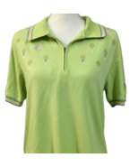 Coral Bay Womens Golf Polo Shirt Size M Active Athleisure Top Green Embr... - $20.75