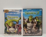 Shrek (DVD, 2003) and Shrek 2 (DVD, 2004) full screen, children&#39;s, famil... - $7.71