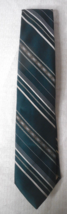 Prince Consort Golden Clasp Mens Tie 100% Polyester Blue Gold Brown Stripe - £15.47 GBP