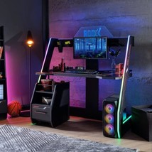 Roox LED Gaming Desk with Nightstand - £706.93 GBP