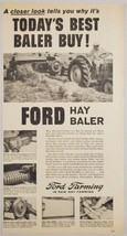 1956 Print Ad Ford Hay Baler Pulled by Ford Tractor Birmingham,Michigan - $13.66