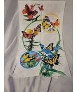 National Wildlife Federation Scarf 1977 Butterflies Flowers Vintage - £10.57 GBP